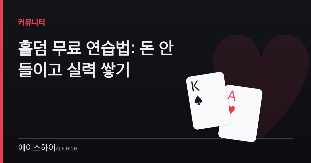 홀덤 무료 연습법 — 에이스하이 포커 가이드 이미지
