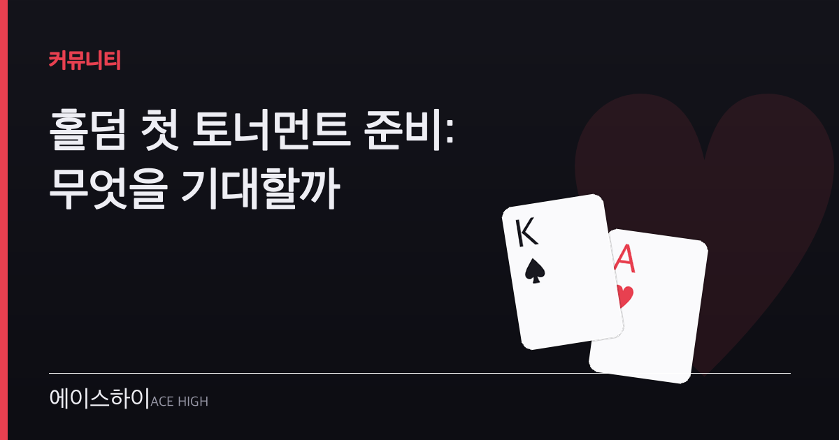 홀덤 첫 토너먼트 — 에이스하이 포커 가이드 이미지