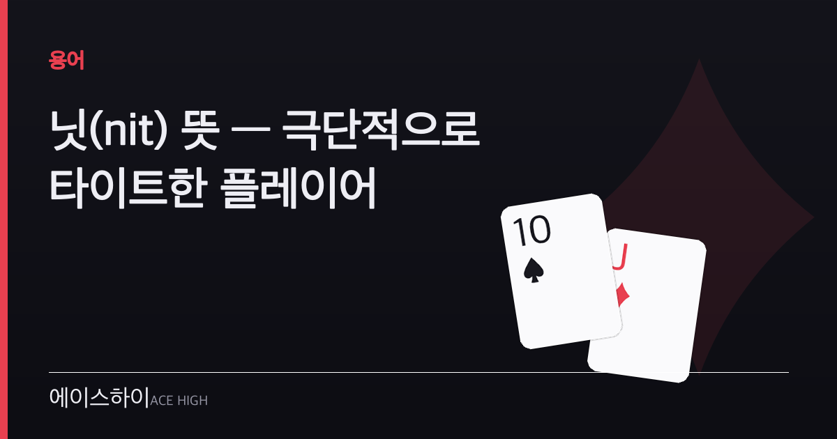 닛(nit) 뜻 — 에이스하이 포커 가이드 이미지