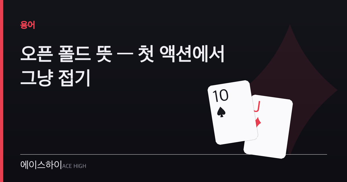 오픈 폴드 뜻 — 에이스하이 포커 가이드 이미지