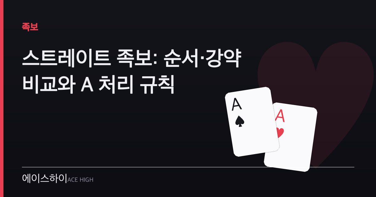 스트레이트 족보 — 에이스하이 포커 가이드 이미지