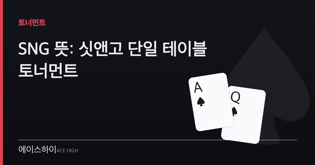 sng 뜻 — 에이스하이 포커 가이드 이미지