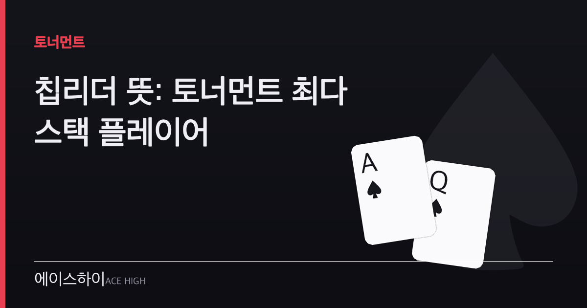 칩리더 뜻 — 에이스하이 포커 가이드 이미지